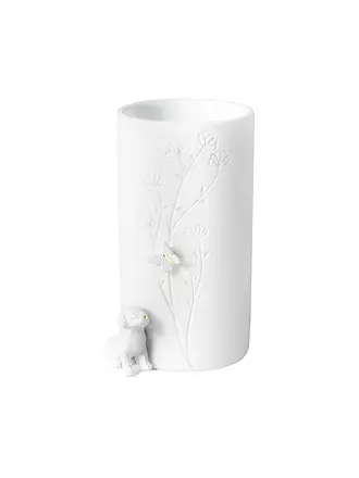 RAEDER | Vase 9x13cm HUND SITZEND Weiss | 